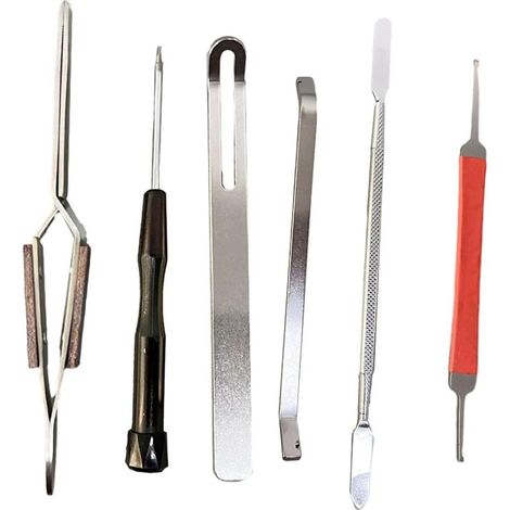 Juego de 6 herramientas profesionales de acero inoxidable para la reparación de saxofón y clarinete. (1/5)