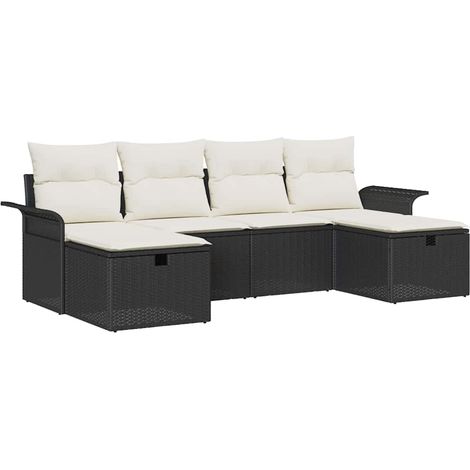 Maison Exclusive - Set Divano da Giardino con cuscino 6 pcs Poly Rattan