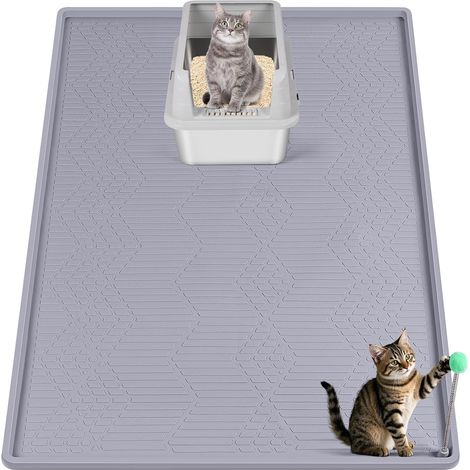 1 Tapis Litiere Chat, Silicone, 96x63cm, Baguette Jeu, Antiderapant, Interieur (1/5)