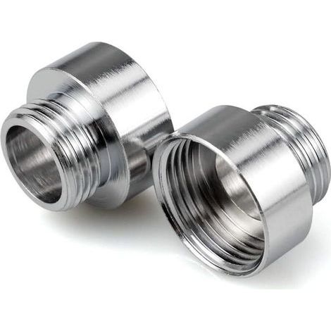 Adaptateurs de robinet chromé 3/4' x 1/2' – Réduction mamelon en laiton – 2 pièces pour raccords tuyaux d'eau (1/3)
