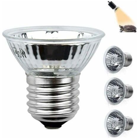Turtle Heat Lamp 50W E27 UVA UVB Full Spectrum, Dimmable Halogen Bulb for Lizards, Aquatic Turtles, Spiders, Frogs, AC 220-240V (4 Pack) (1/4)