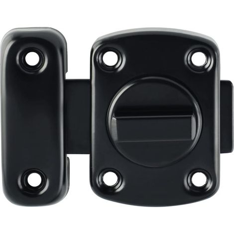 Verrou de Porte Bouton/Cylindre, en Acier Inoxydable SUS304, Verrou de sécurité pour porte, avec Protection Anti Arrachement, en Acier Inoxydable, Loquet Verrou de Porte de Salle de Bain, Noir (1/5)