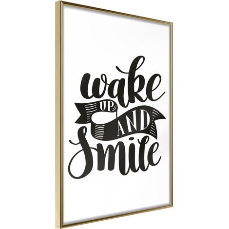 Affiche Murale Encadrée "Wake Up" 30 x 42 cm Or