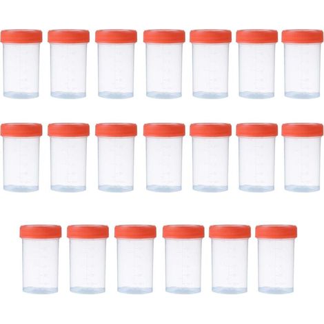 5 Stück, 60 ml Urinprobenbecher aus Kunststoff, versiegelter Behälter, 60 ml (1/4)