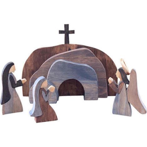 Jesus-Statue als Dekoration, hölzerne Krippe, Krippenfiguren-Set, Osterbastelarbeiten (1/5)