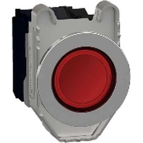 Luz LED PULS alta visibilidad roja 24V AC, 1NA 1NC, ideal para señalización.