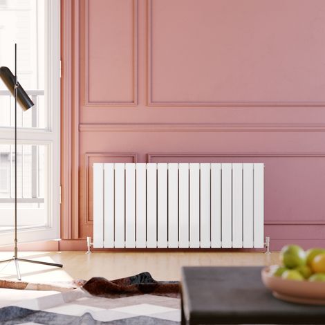 ELEGANT 600x1216mm White Designer Radiator Horizontal Double Flat Panel Radiator (1/5)