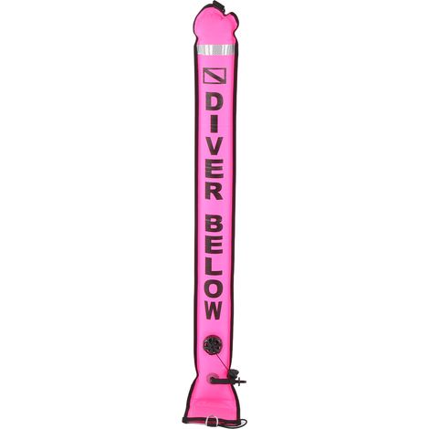 120x15cm Tube de Signalisation de Surface Gonflable pour Plongée, Marqueur de Surface Haute Visibilité Rose (1/5)