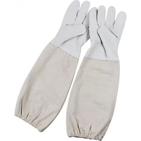 Gants D'apiculture, Gants Protégés pour Apiculteur, Matériel Apicole, Convient à La Plupart des Hommes ou des Femmes, un Outil Essentiel pour Les Apiculteurs de Conservation, Blanc (1/5)