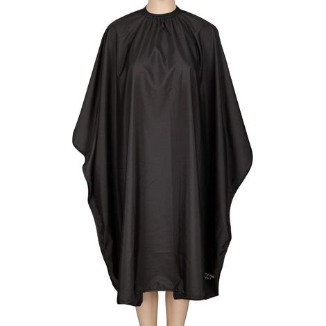 1 Cape de coiffure, unisexe, noire, déperlante, fermeture crochet, salon professionnel (1/5)