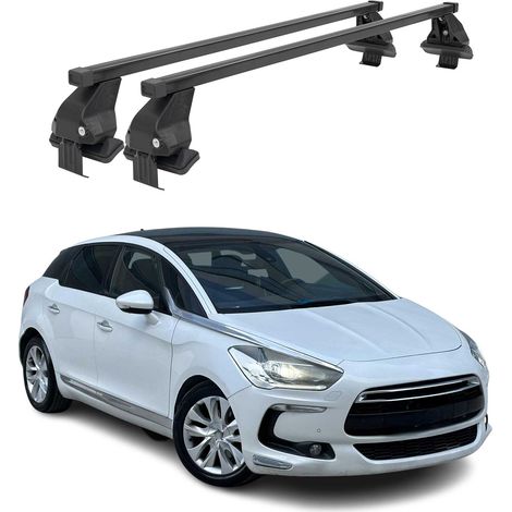 OMAC Dachträger Querträger Stahl für Citroen DS5 2011-2015 – Abschließbar – City-Crash-getestet – DIN 75302:2019 – ISO/PAS 11154:2006 – Max. 50 kg Schwarz (1/5)