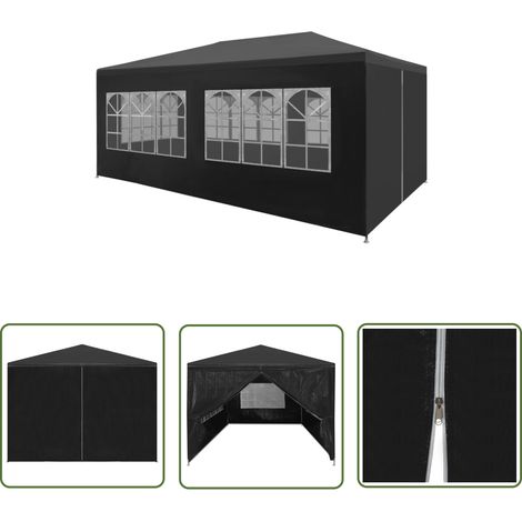 The Living Store Tente de réception 3x6 m Anthracite - Tents De Réception - Abri Jardin - Gazebo - Auvent Pliable - Parasol (1/5)