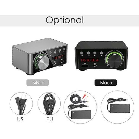BT5.0 100W Zweikanal-Stereo-Digitalverstärker, Mini-Leistungsverstärker mit AUX-, USB- und TF-Kartensteckplatz für Heimkino, Schwarz (1/5)