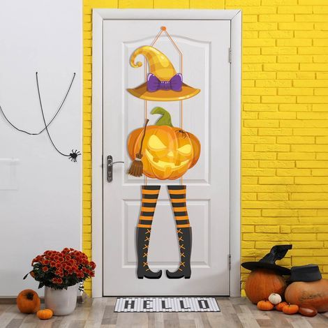 Kürbis - Türhänger - Halloween-Partydekoration - Für drinnen und draußen geeignet - Mehrfarbig - Standardgröße - 1 Stück (1/3)