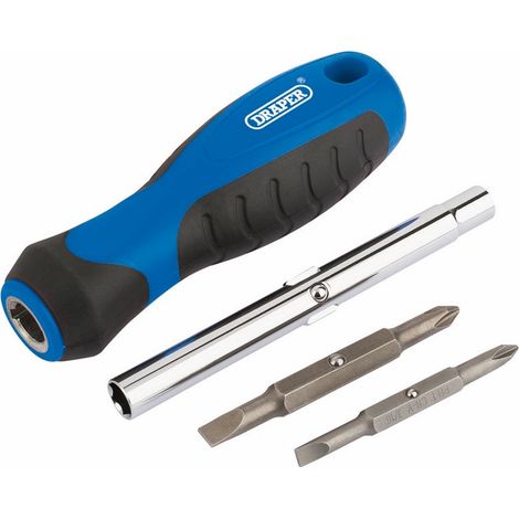 Draper 63672 6-in-1 Multi-Function Screwdriver Set with Interchangeable Bits (1/2)