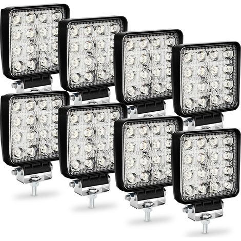 Randaco 8 Fari 48W Quadrato Faretto Led Da Lavoro 16 Led Da 3W Di Profondità Auto Barca (1/5)