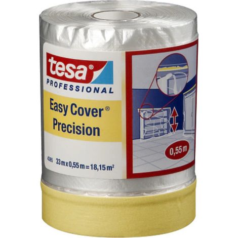 Lámina protectora para pintores TESA Masking con cinta adhesiva, 33 m x 55 cm.