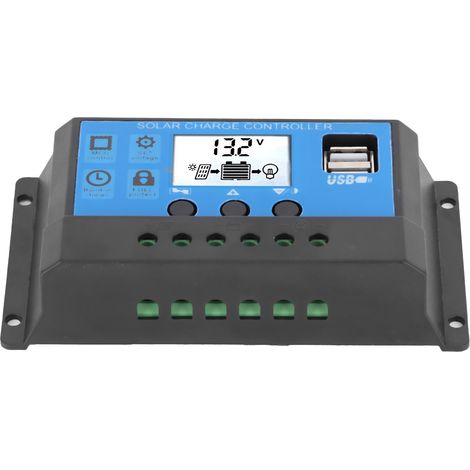 Contrôleur de charge solaire LCD 30 A 12 V 24 V Identification automatique Contrôle PWM à 4 étapes (1/5)
