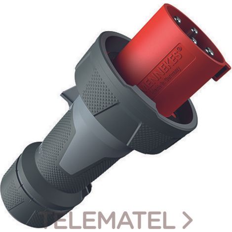 Mennekes 13206 Top Xtra de toma de alimentación con zona de goma - IP 67 - 4 polos, 63 A de corriente, 400 V, rojo