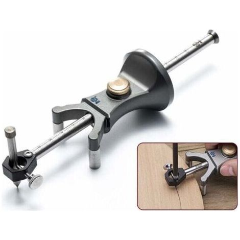 DIY wooden dual-use scriber, multifunctional tools for drawing lines and arcs. (1/4)