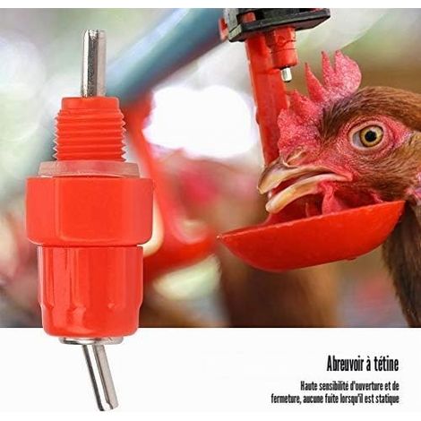 Poultry Drinker, Chicken Drinking Nipple with Water System, Poultry Watering Kit, for Chicken Duck Quail, Livestock Breeding, Drinking System A (1/4)