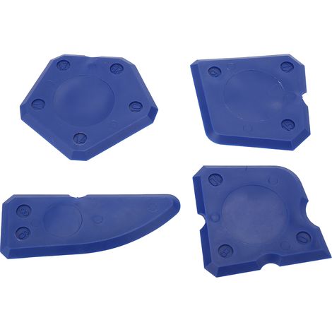 4-teiliges Dichtungswerkzeug-Set, Silikonabstreifer für Glas und Zement, Fugenglätter, blau (1/5)