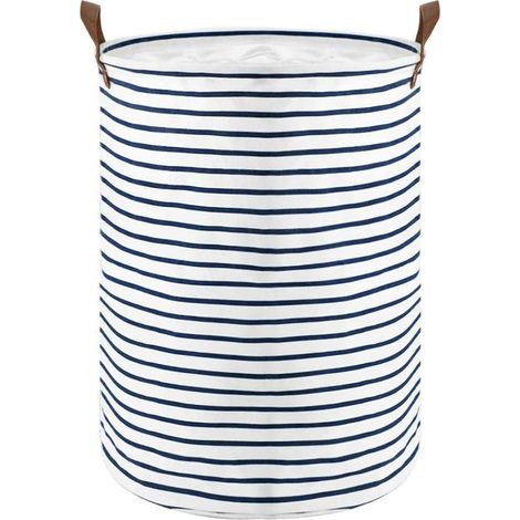 Panier À Linge Ronde Pliable - Tissu Épais Avec Doublure En Plastique Étanche - Fermeture À Cordon - Pour Stockage Intérieur - 1 Pièce (1/5)
