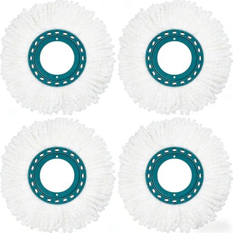 Lot de 4 têtes de Rechange en Microfibre pour Balai Leifheit Clean Twist Disc Mop Systèmes pour Tous Les Types de sols