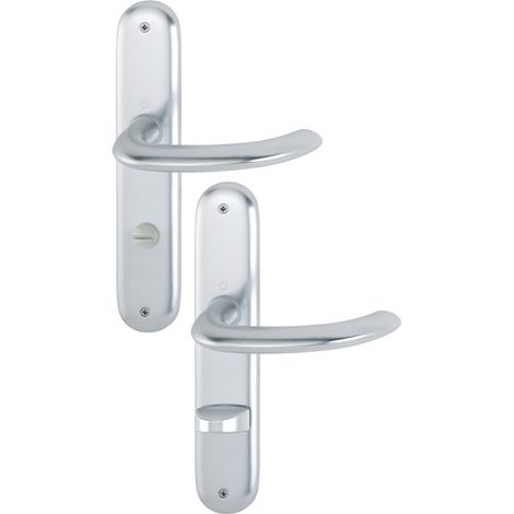 Jeu de garniture de porte longue Mar.1138/273P Alu.F1 SK/OL 78mm DIN G/D (1/4)