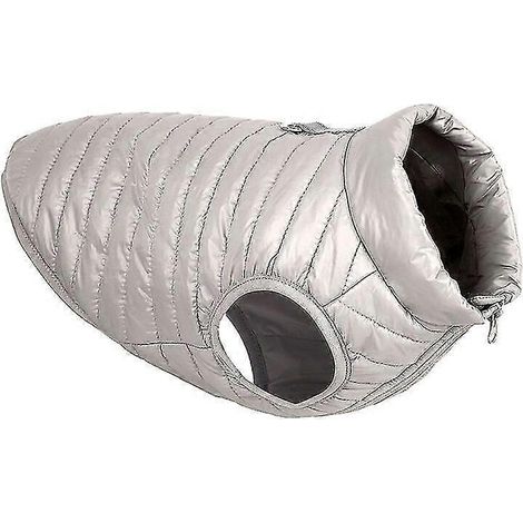 Ropa reflectante impermeable para perros pequeños y medianos: chaleco acolchado, chaqueta cálida con cremallera y doble anilla en D. Conjunto de invierno para mascotas, talla 6, color gris. (1/5)