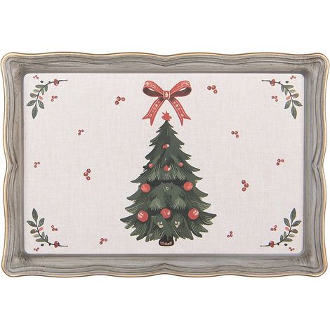 Plateau de Service Rectangulaire en Plastique Beige pour Boissons et Snacks 31 x 22 x 2 cm - PANGIVO (1/2)