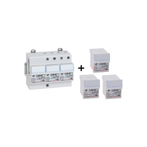 Legrand - Parafoudre Tu00e9tra 400V - Type 2 + Cassette de rechange - 003953 + 003954x3 (1/5)
