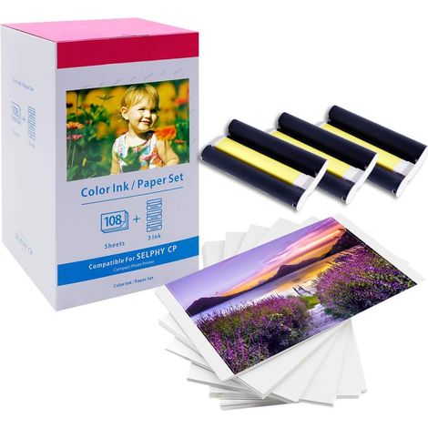 Rechange pour Canon Selphy CP1500 Papier Photo KP-108IN Cartouche et Papier (1/5)