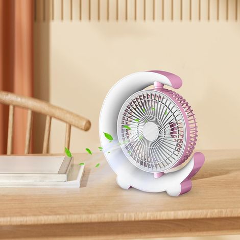 Ventilatore da Tavolo Silenzioso con Luce RGB 360° – 3 Velocità, Griglia Rimovibile – Design Moderno – Ideale per Camera da Letto e Ufficio (1/5)