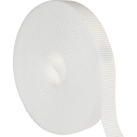 Sangle pour store enrouleur de 14 mm, 5 mètres, blanche, kit de réparation haute résistance à la déchirure, sangle spéciale pour stores enrouleurs/rideaux de porte.