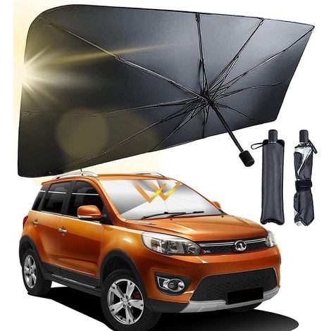 Ombrello Parasole Tendina 2IN1 Universale Per Auto Parabrezza Pieghevole Protezione Raggi UV 140x70 (1/5)