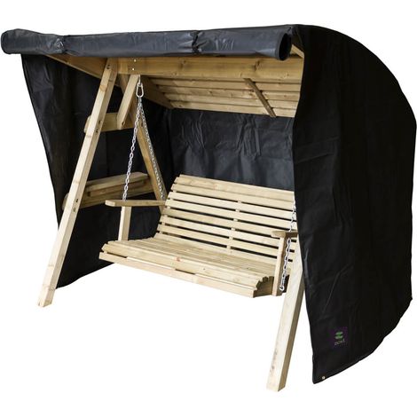 Zest Miami 2 Seater Swing Seat Bench Garden Furniture Cover - Black (1/3)