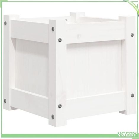 Jardinière en bois - FAFEICY - 837396 - Blanc - Pin massif - 31x31x31 cm (1/5)