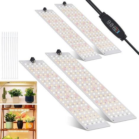Set mit 4 Vollspektrum-LED-Pflanzenlampen (540 LEDs) mit Timer und 10 Helligkeitsstufen für Zimmerpflanzen (1/5)