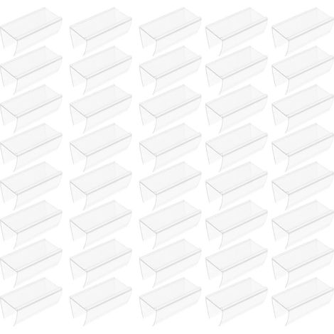 40 porte-étiquettes de prix en plastique pour commerces de détail et supermarchés-6X2.5CM-Transparent (1/2)