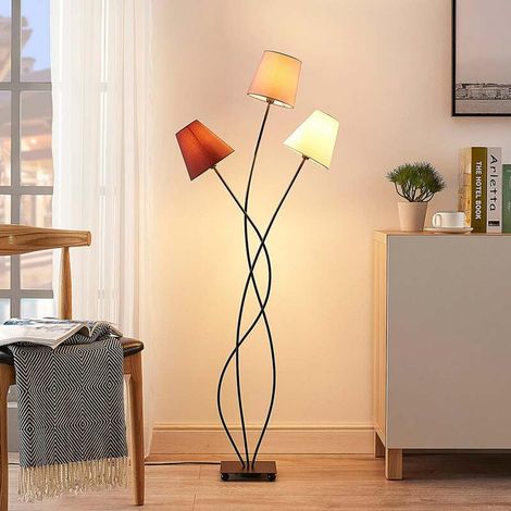 [GEBRAUCHT] B-Ware Lindby Stehleuchte Melis 130cm 3-flammig LED warmweiß schwarz braun grau Leuchte (1/2)