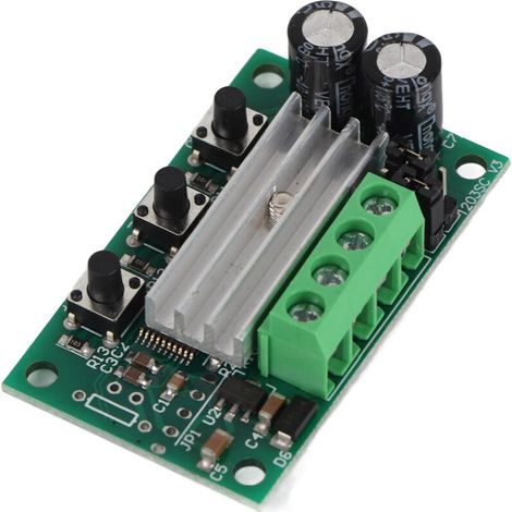 Módulo controlador de velocidad de motor PWM Marhynchus DC 6-28V con botón pulsador, cuerpo pequeño para un rendimiento estable, fácil operación con función de memoria (regulador). (1/5)