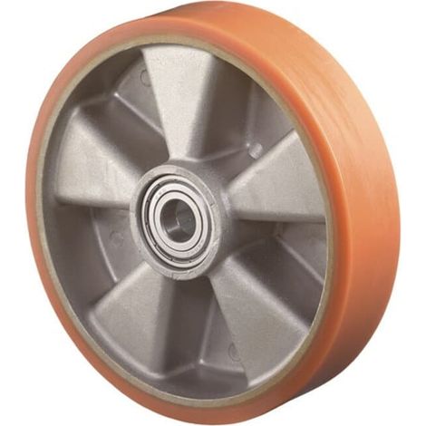 Ersatzrad D.150mm Trgf.400kg Guß-PU Achs-D.20mm Nabenl.50mm BS ROLLEN