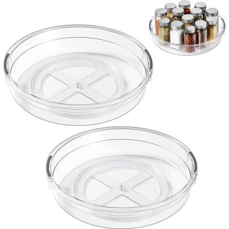 Plateau tournant Lazy Susan 360 degrés Petit Format Lot de 2 (1/5)