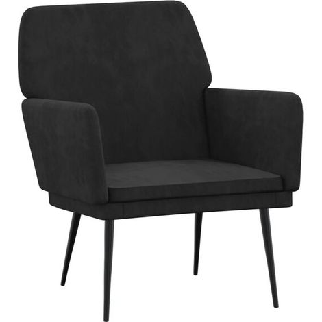 Fauteuil noir, 62x79x79 cm, velours. (1/5)
