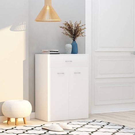 vidaXL Zapatero de madera contrachapada blanco 60x35x84 cm (1/5)