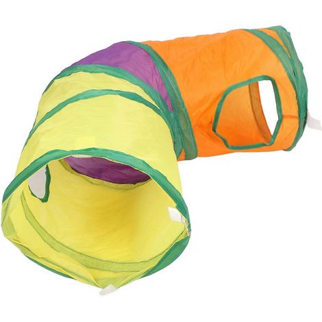 Tunnel pour chat arc-en-ciel pliable et épais, jouet interactif pour animaux de compagnie, pour l'intérieur et l'extérieur (1/5)