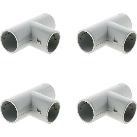 Zenitech – Lot de 4 tés de dérivation pour tube IRL Ø25mm – Plastique haute qualité – Pour installations électriques – Couleur gris