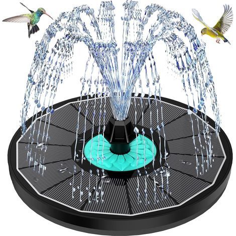 Solarbrunnen, 3,5-W-Pumpe, 7 Düsen, 40 cm Wasserstrahl, für Teich, Garten, Terrasse (1/5)