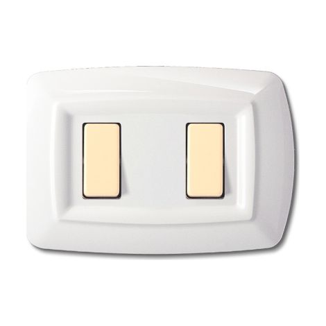 Placca Tondo' 2 Moduli Bianco (Elettrocanali Cod. Ecl2592Wh)